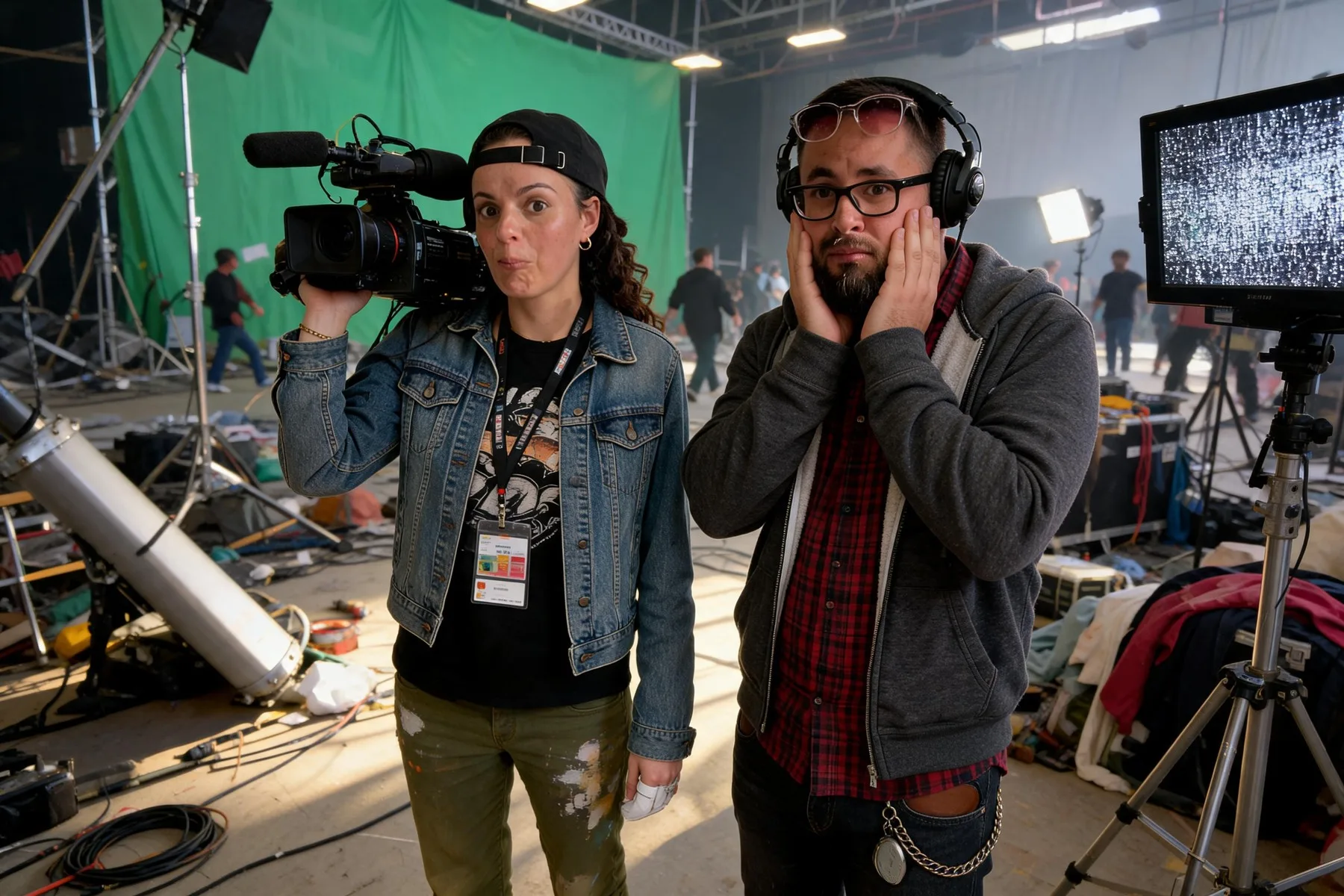 Réalisateurs sur plateau de tournage cinéma — résultat IA FuturBooth