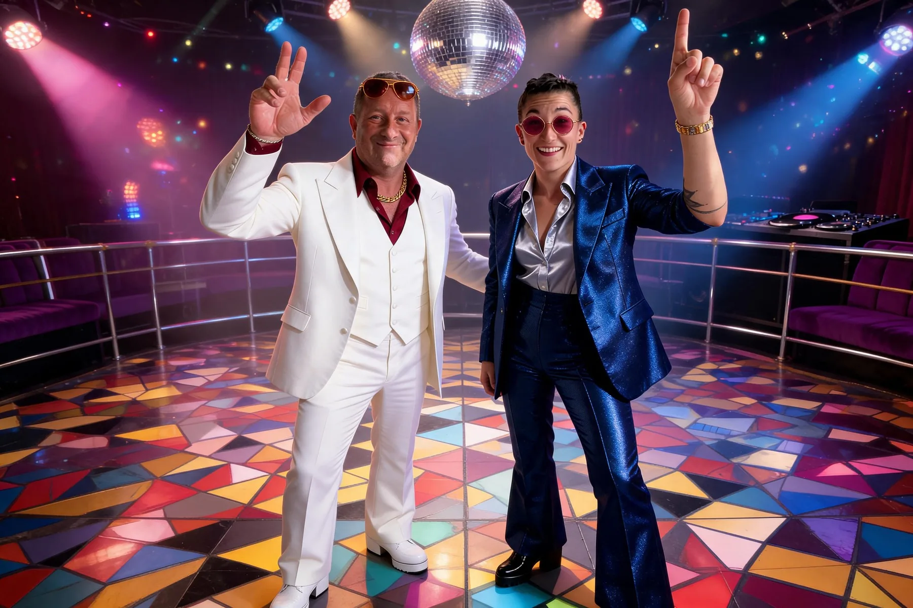 Kings of disco piste de danse années 70 — résultat IA FuturBooth