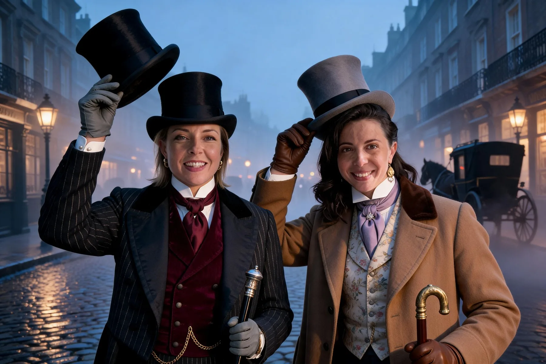 Gentleman victoriens dans Londres brumeux — résultat IA FuturBooth