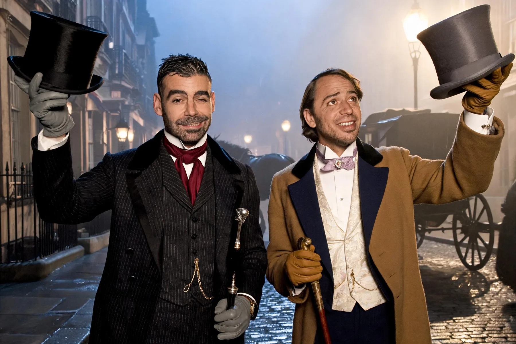 Gentlemen victoriens chapeau haut-de-forme dans Londres brumeux — résultat IA FuturBooth