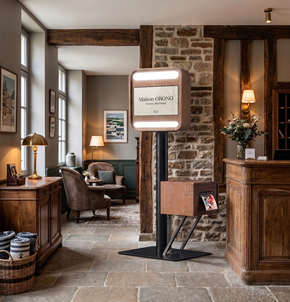 Borne FuturBooth dans le hall de la Maison OBONO, Vannes